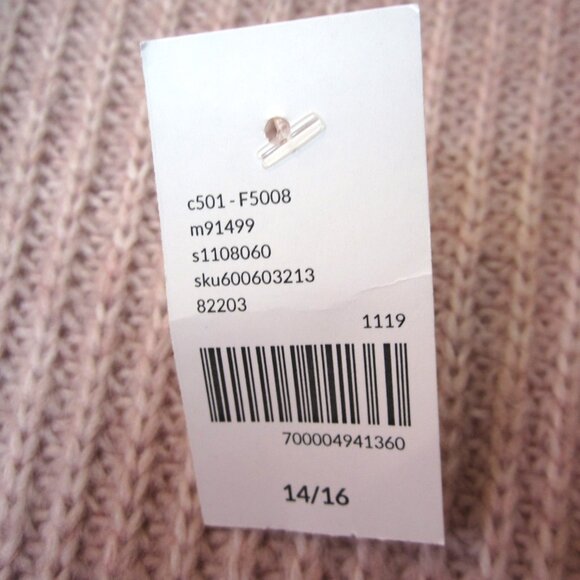 Lane Bryant NEW 14 / 16 Long Cardigan Sweater Open Front Dusty Pink Rose Mauve - Picture 6 of 9